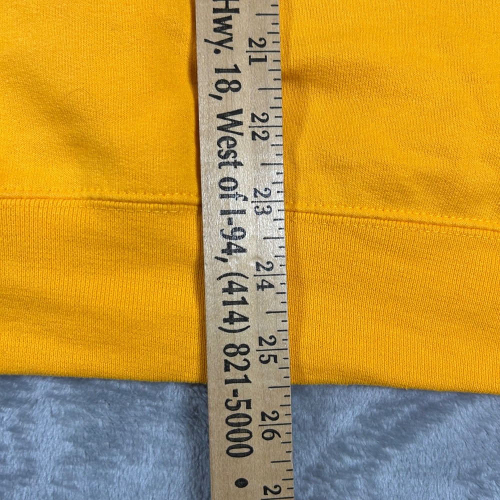 Champion Navy Est 1775 Hoodie Yellow Pullover Sweatshirt Mens Medium - Picture 6 of 6